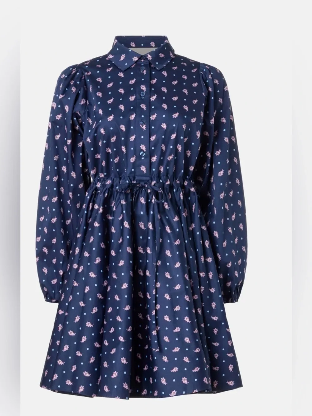 Kate Spade New York Paisley Millie Dress Shirt Dress with Drawstring